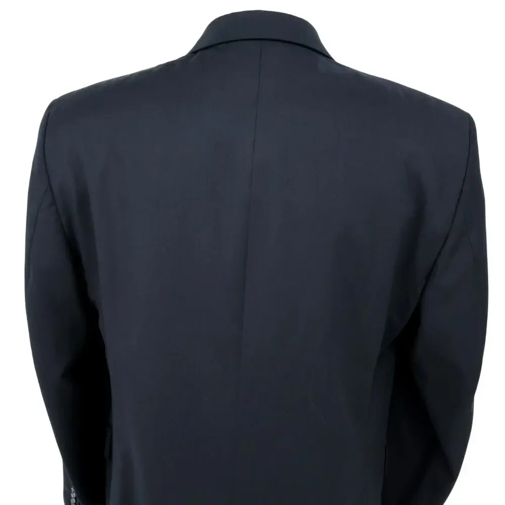 Jos A Bank Sport Coat Mens 46L Navy Blue Wool Jacket Lined Blazer Travelers Coll